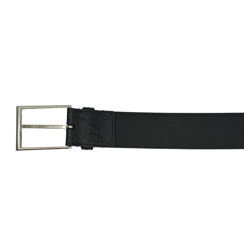 GUCCI Guccissima Leather Belt - Black - 33356