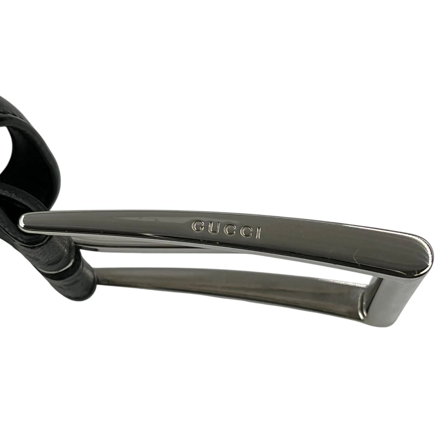GUCCI Guccissima Leather Belt - Black - 33356
