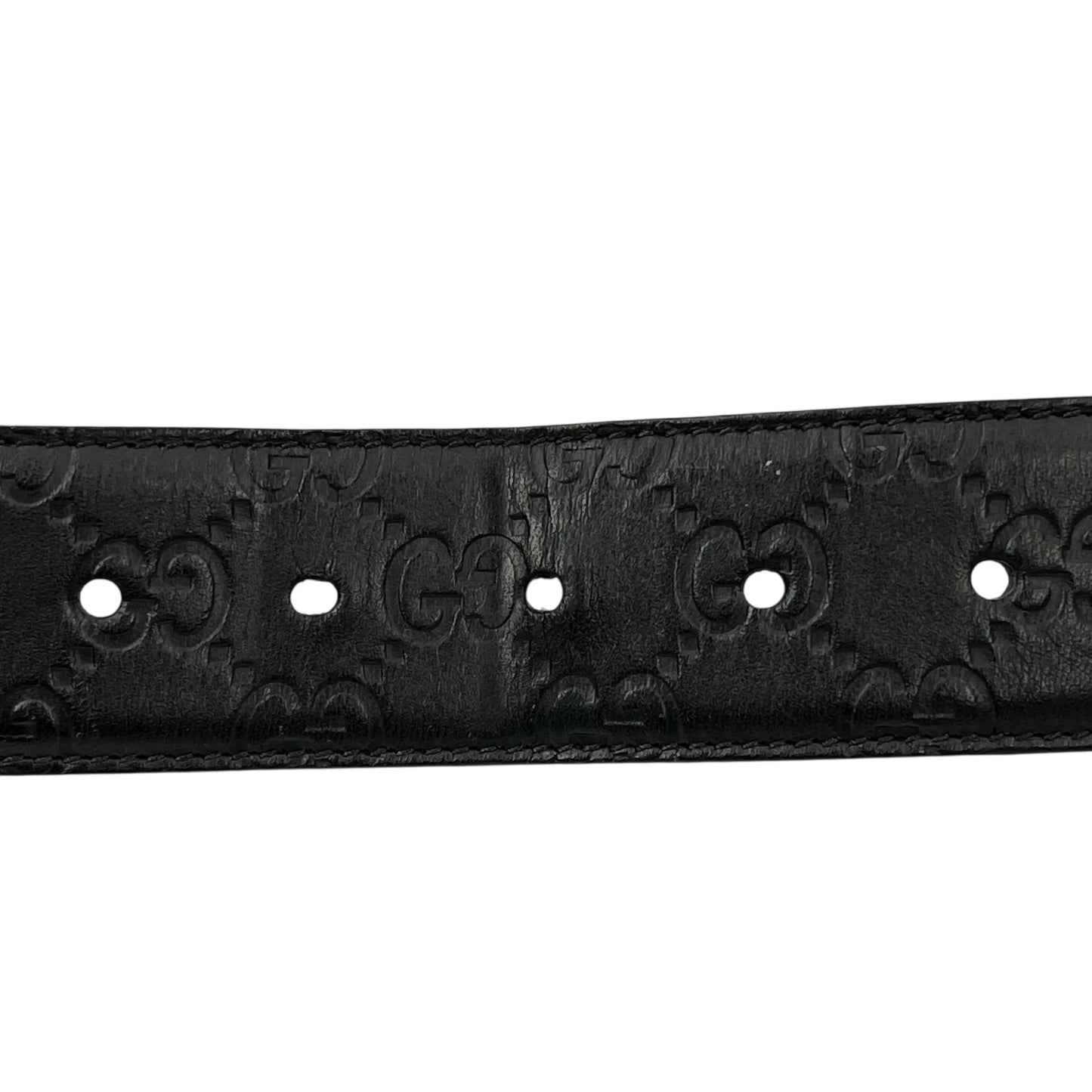 GUCCI Guccissima Leather Belt - Black - 33356