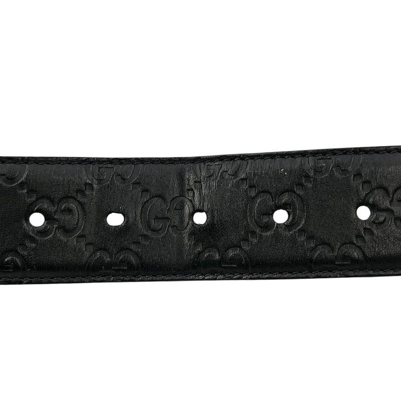 GUCCI Guccissima Leather Belt - Black - 33356