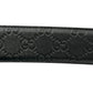 GUCCI Guccissima Leather Belt - Black - 33356