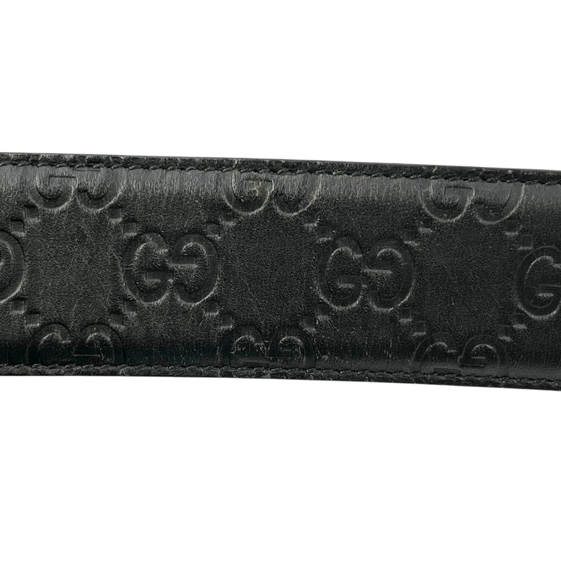 GUCCI Guccissima Leather Belt - Black - 33356