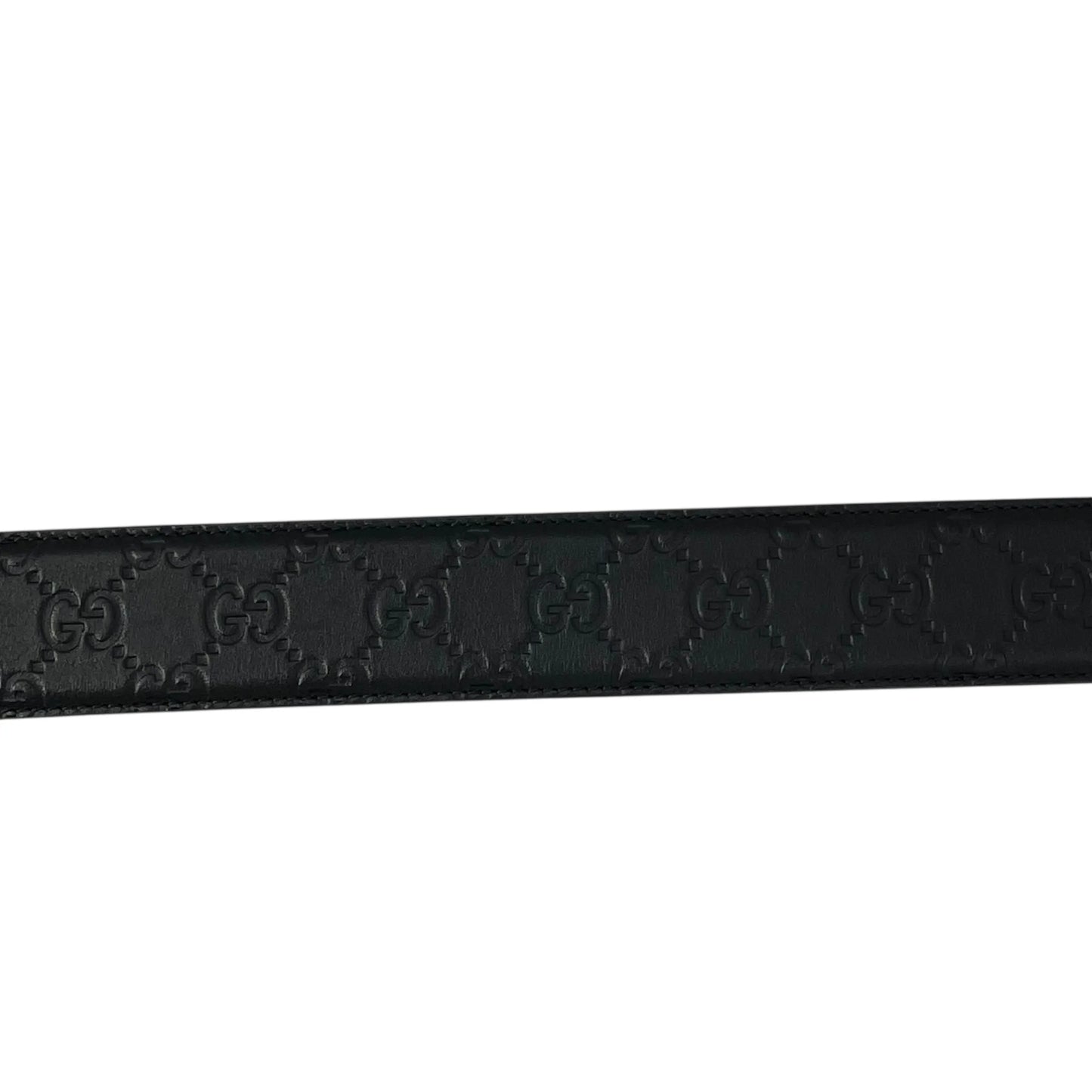 GUCCI Guccissima Leather Belt - Black - 33356