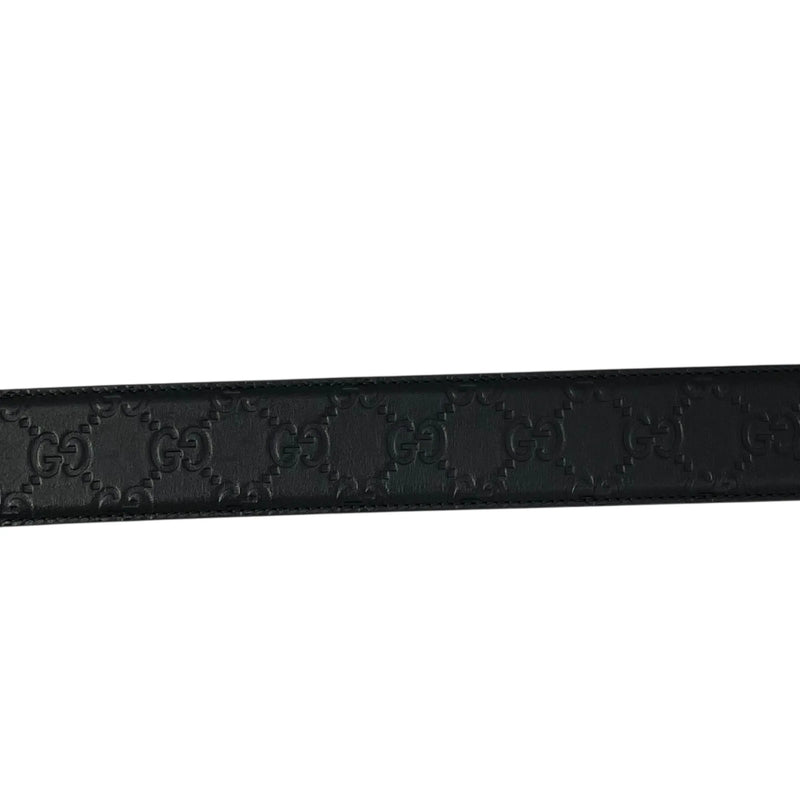 GUCCI Guccissima Leather Belt - Black - 33356