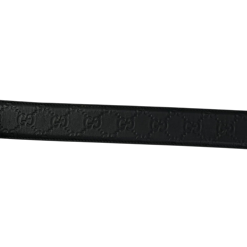 GUCCI Guccissima Leather Belt - Black - 33356