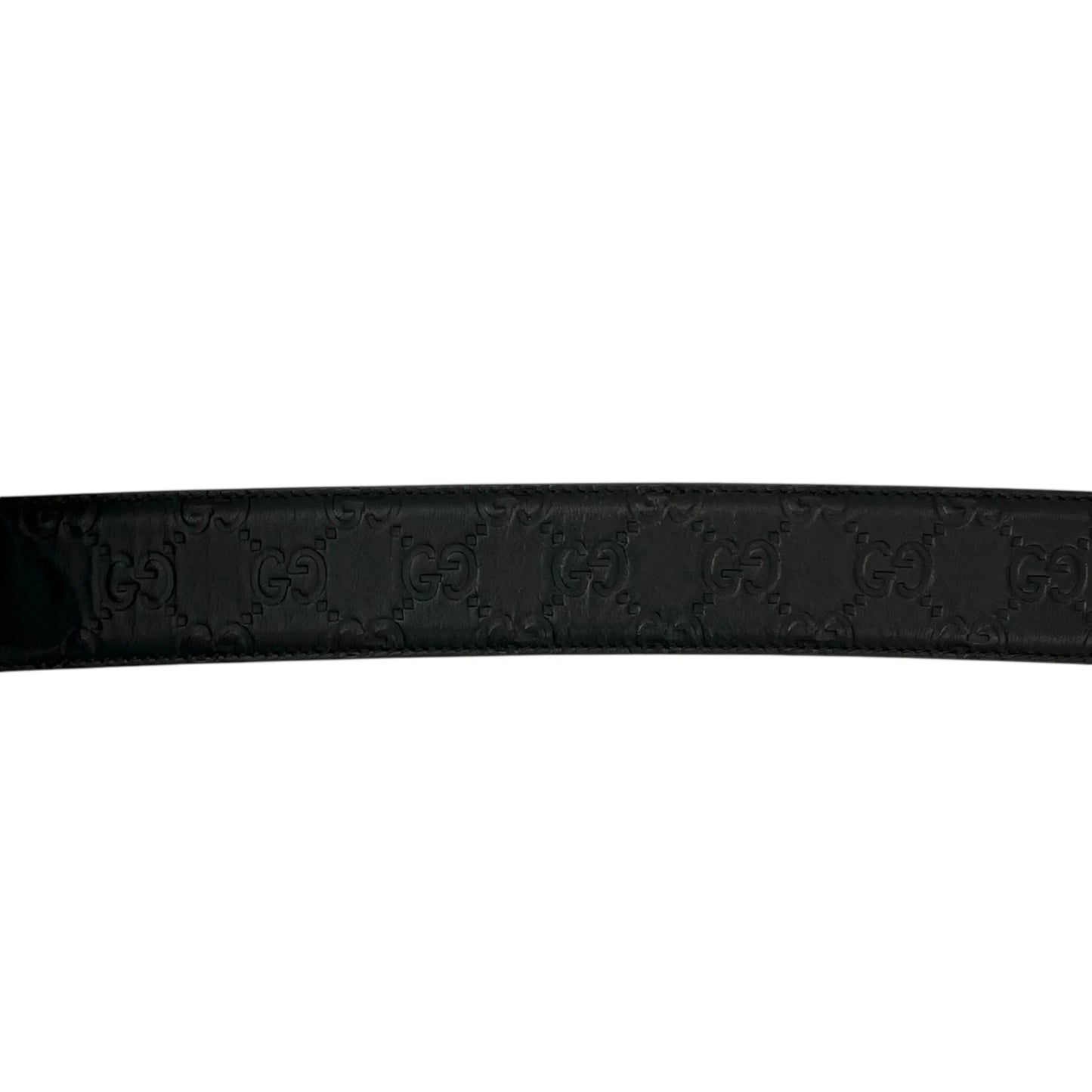GUCCI Guccissima Leather Belt - Black - 33356