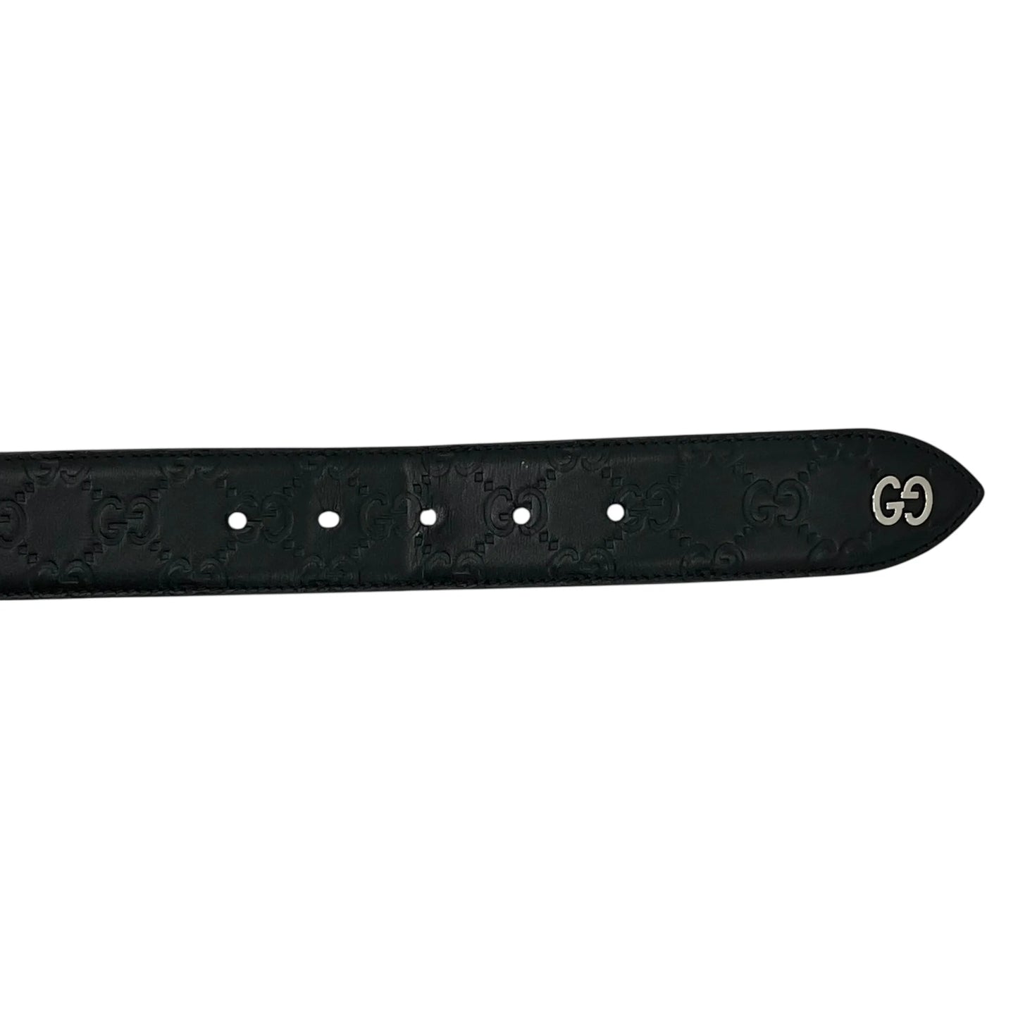 GUCCI Guccissima Leather Belt - Black - 33356