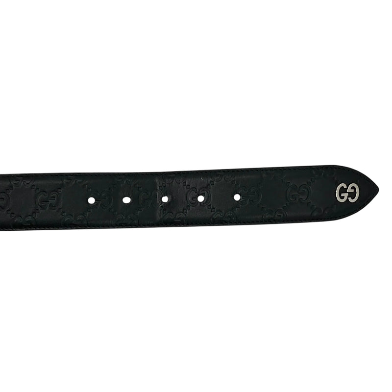 GUCCI Guccissima Leather Belt - Black - 33356