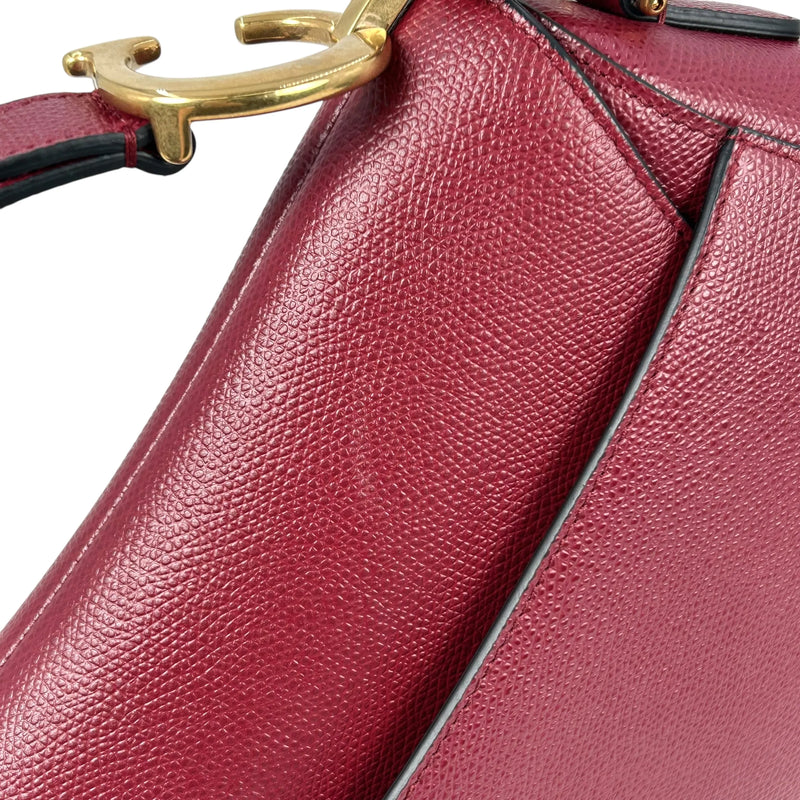 Dior Saddle Leather One Shoulder Bag - Red