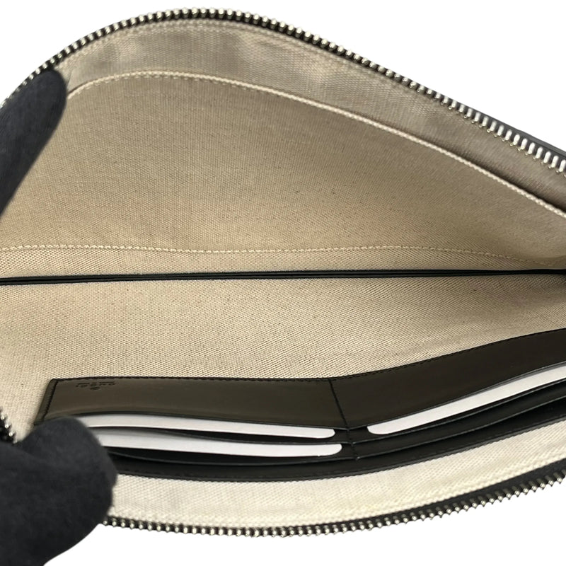 GUCCI GG Imprime Leather Clutch Bag Wallet - Black