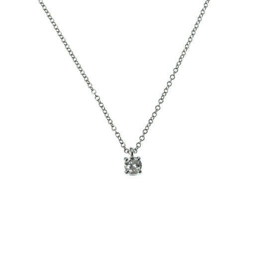 Tiffany Solitaire Pt950 Diamond Necklace