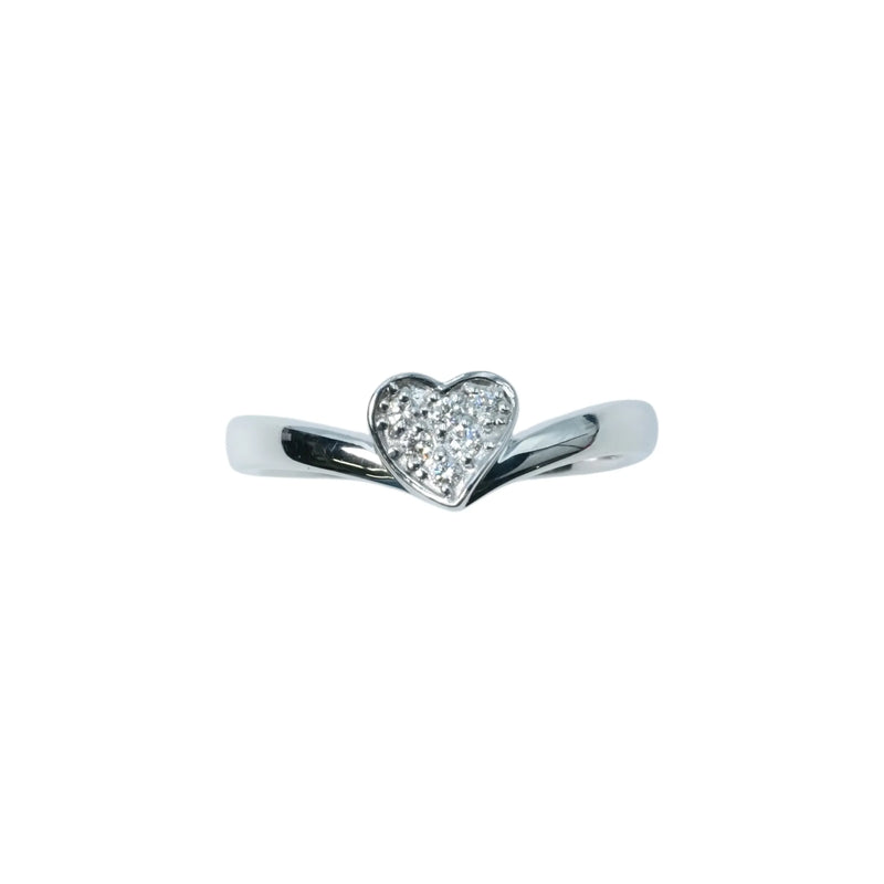 Diamond 0.07ct Heart Ring Jewelry - 18KWG