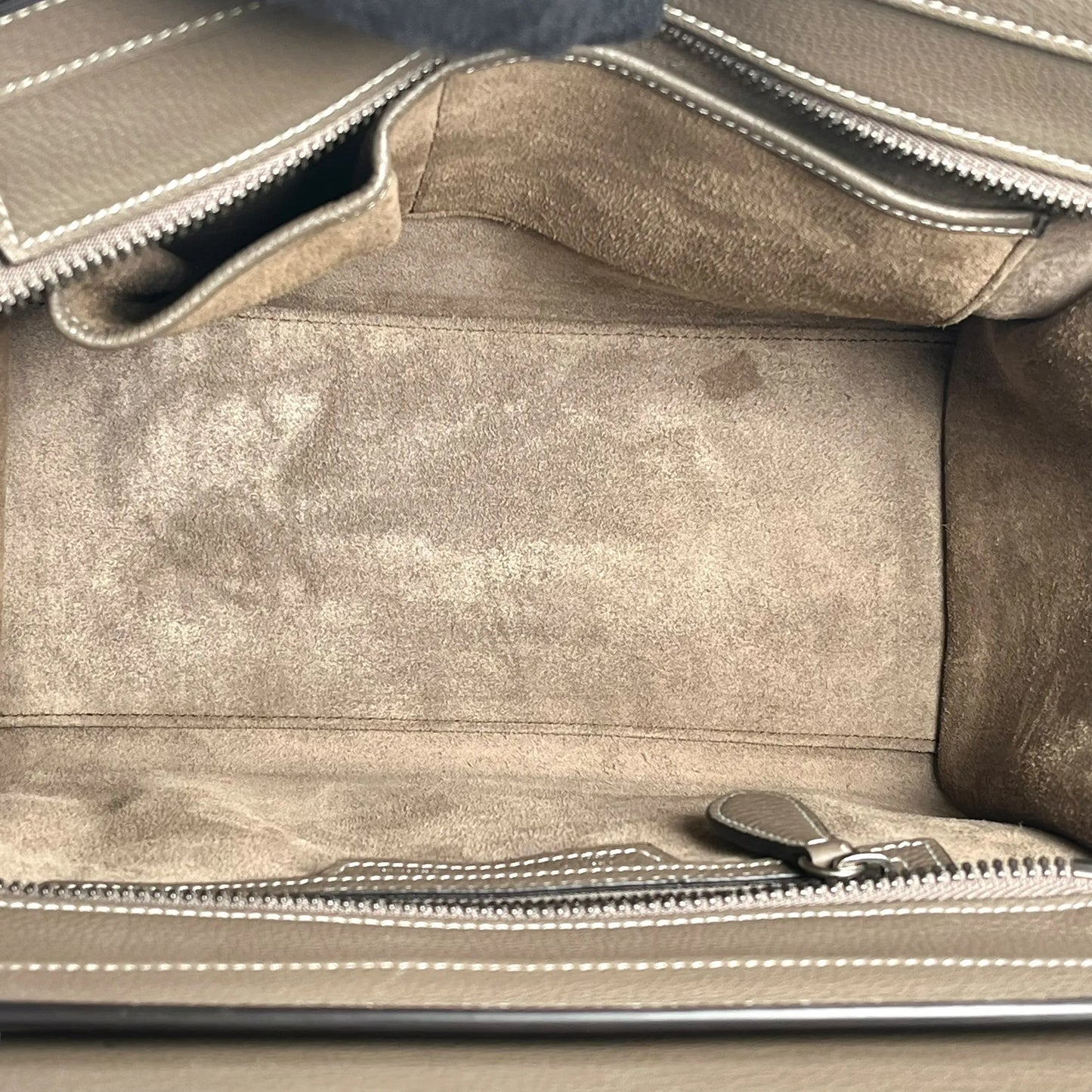 CELINE Luggage Micro Hand Bag Tote Bag - Beige