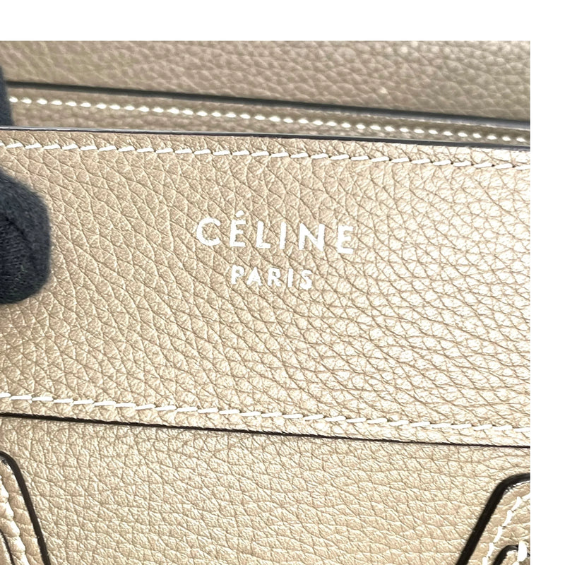 CELINE Luggage Micro Hand Bag Tote Bag - Beige