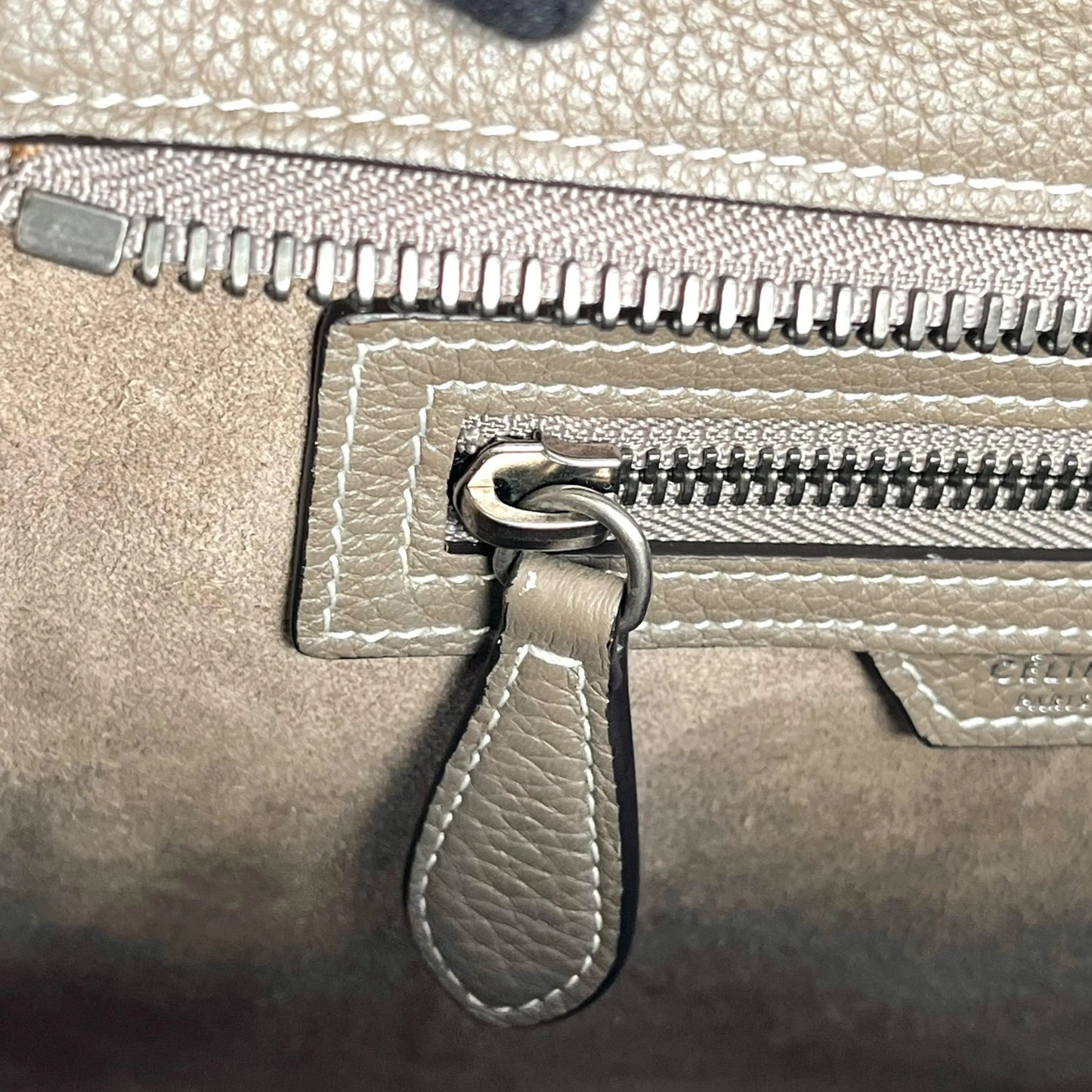 CELINE Luggage Micro Hand Bag Tote Bag - Beige