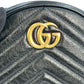GUCCI GG Marmont Mini Round Chain Shoulder Bag - Black
