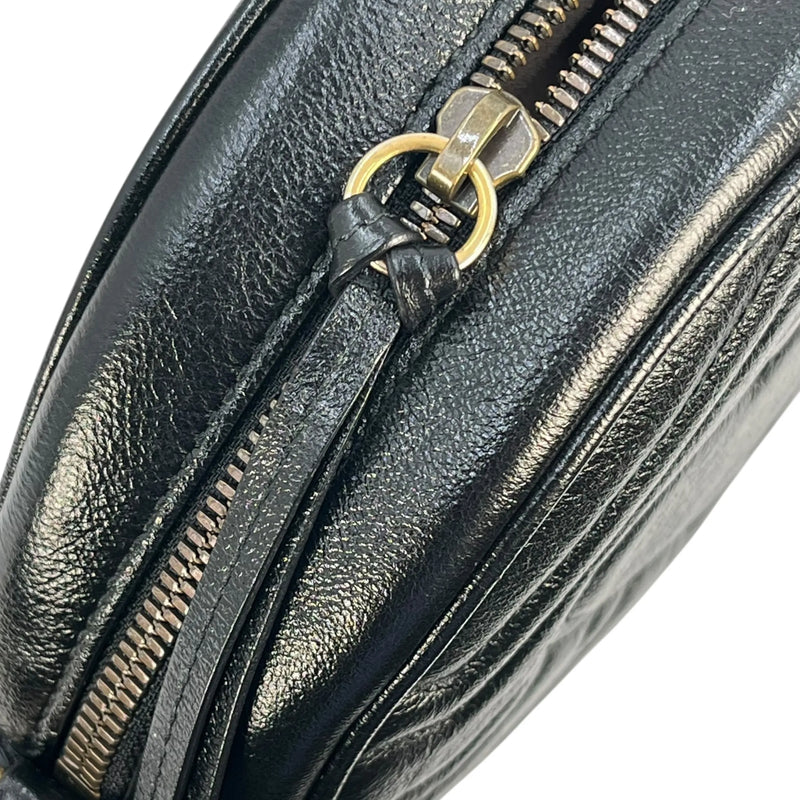 GUCCI GG Marmont Mini Round Chain Shoulder Bag - Black