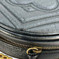 GUCCI GG Marmont Mini Round Chain Shoulder Bag - Black