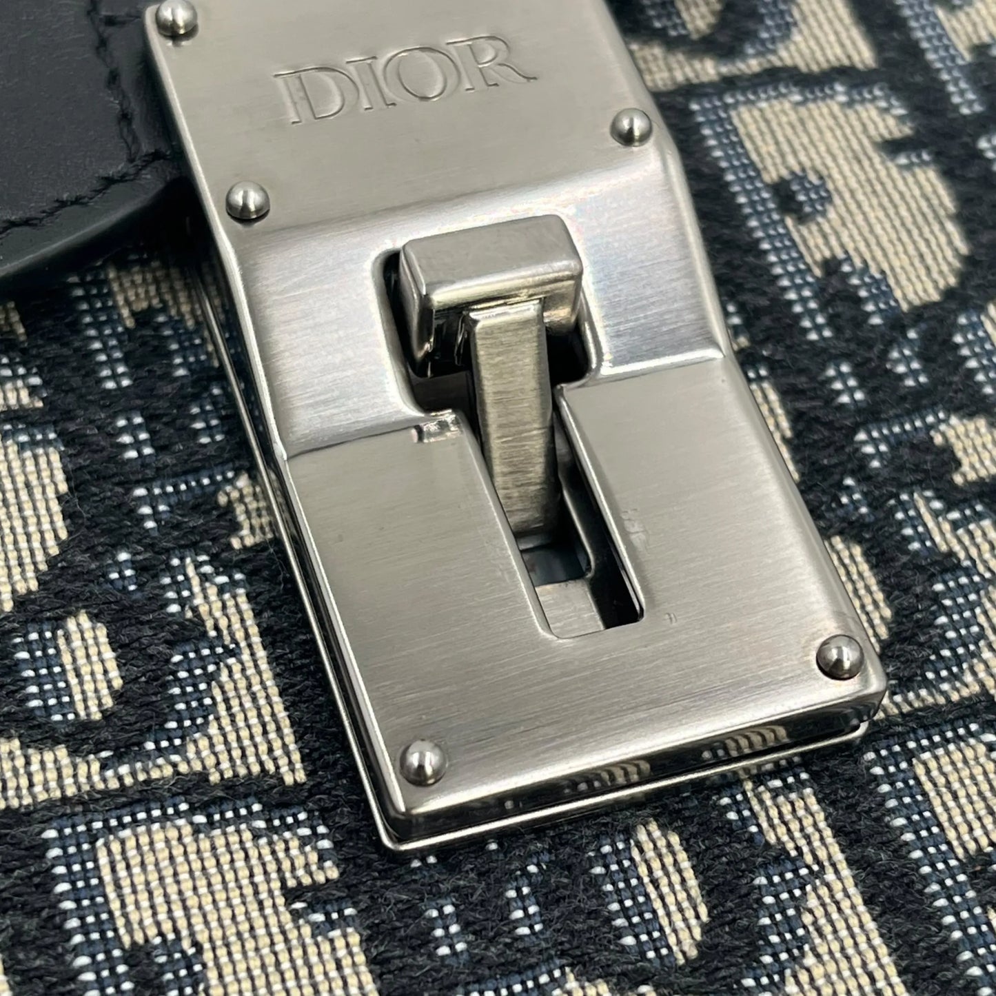 Dior Oblique Canvas × Leather Body Bag Shoulder Bag - Black