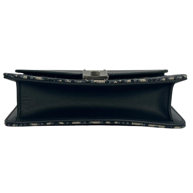 Dior Oblique Canvas × Leather Body Bag Shoulder Bag - Black