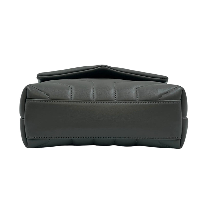 Saint Laurent Loulou Leather Shoulder Bag - Gray