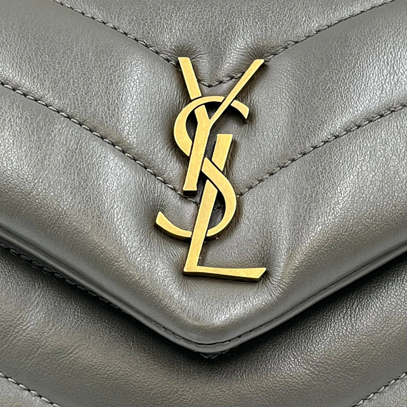 Saint Laurent Loulou Leather Shoulder Bag - Gray