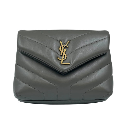 Saint Laurent Loulou Leather Shoulder Bag - Gray