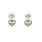 Dior Tribales Earring Gold Finish Metal with White Resin Pearls - Heart