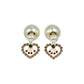 Dior Tribales Earring Gold Finish Metal with White Resin Pearls - Heart