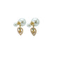 Dior Tribales Earring Gold Finish Metal with White Resin Pearls - Heart