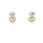 Dior Tribales Earring Gold Finish Metal with White Resin Pearls - Heart