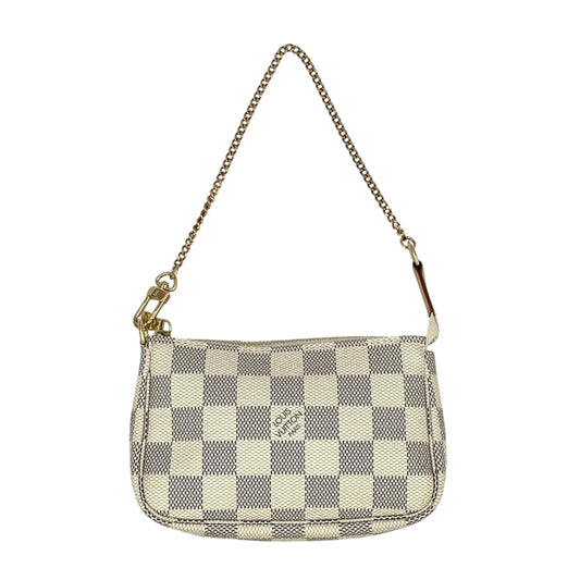 Louis Vuitton Damier Azur Mini Pochette Accessories Pouch - White