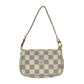 Louis Vuitton Damier Azur Mini Pochette Accessories Pouch - White