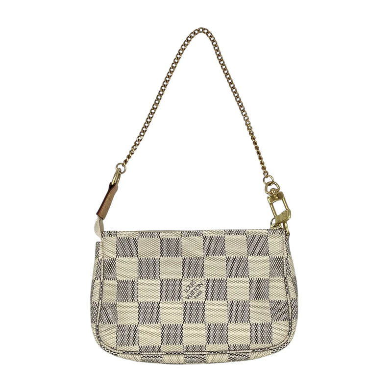 Louis Vuitton Damier Azur Mini Pochette Accessories Pouch - White