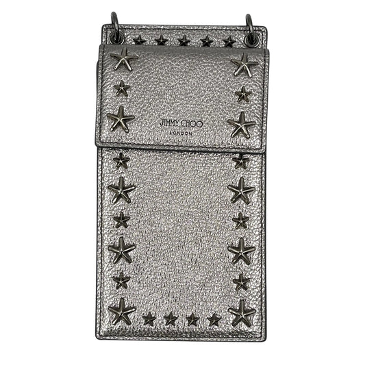 JIMMY CHOO Studs Phone Case Shoulder Bag - Silver