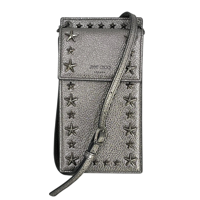 JIMMY CHOO Studs Phone Case Shoulder Bag - Silver