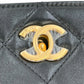 CHANEL Pearl Handle Leather Hand Bag - Black