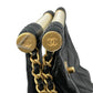 CHANEL Pearl Handle Leather Hand Bag - Black