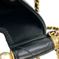 CHANEL Pearl Handle Leather Hand Bag - Black