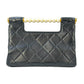 CHANEL Pearl Handle Leather Hand Bag - Black