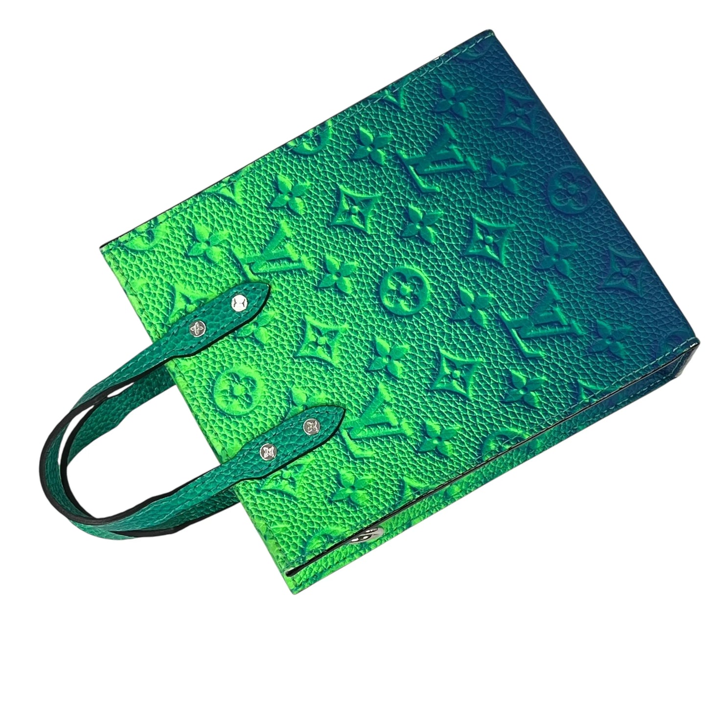 Louis Vuitton Sac Plat XS Taurillon Leather Hand Bag - Green × Blue