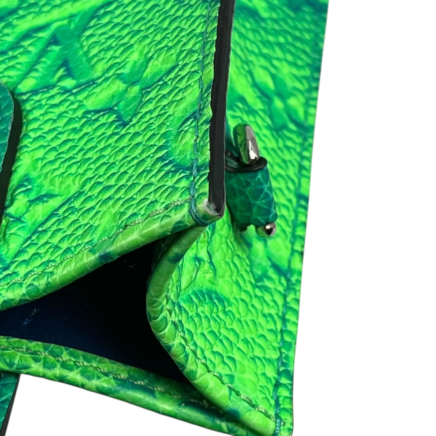 Louis Vuitton Sac Plat XS Taurillon Leather Hand Bag - Green × Blue