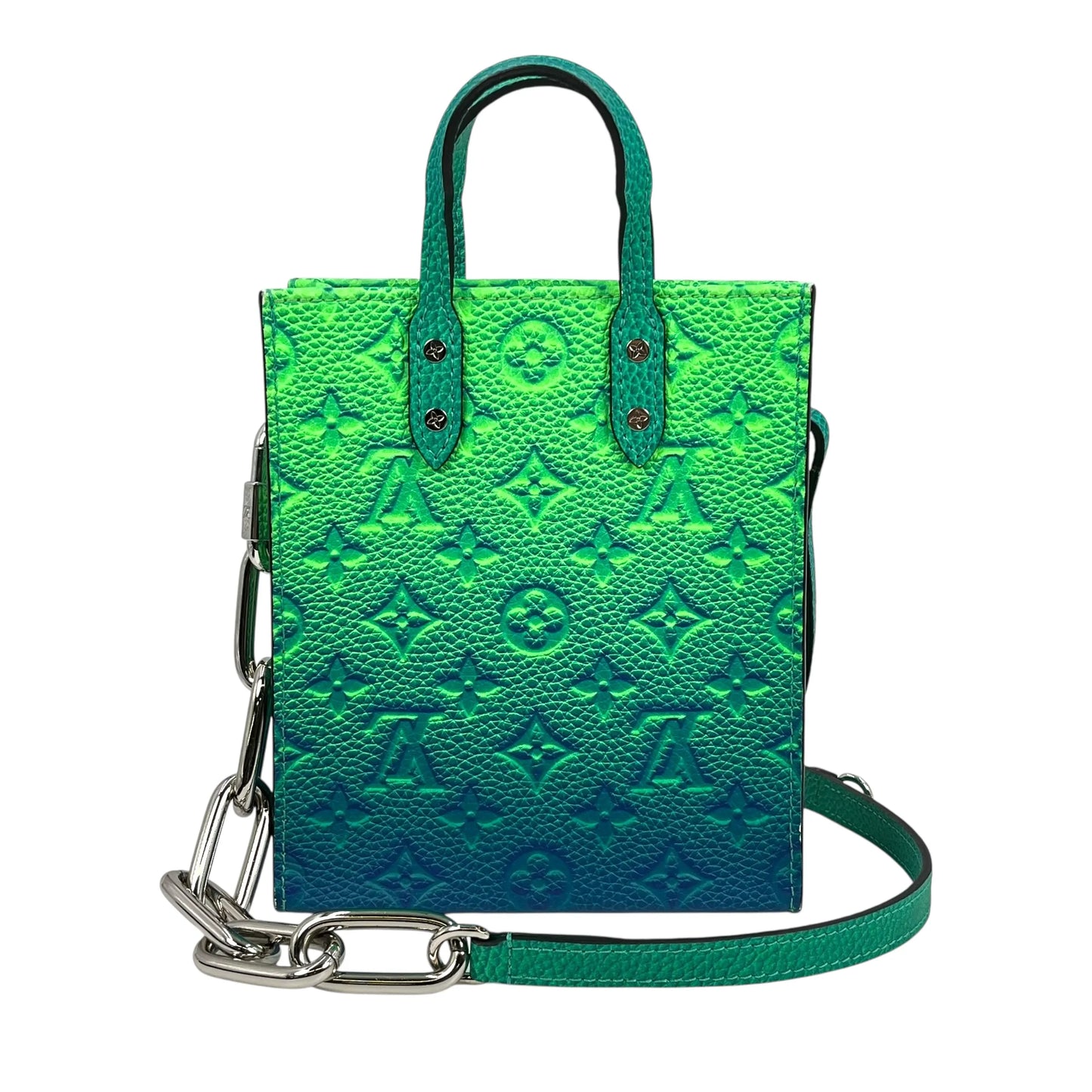 Louis Vuitton Sac Plat XS Taurillon Leather Hand Bag - Green × Blue