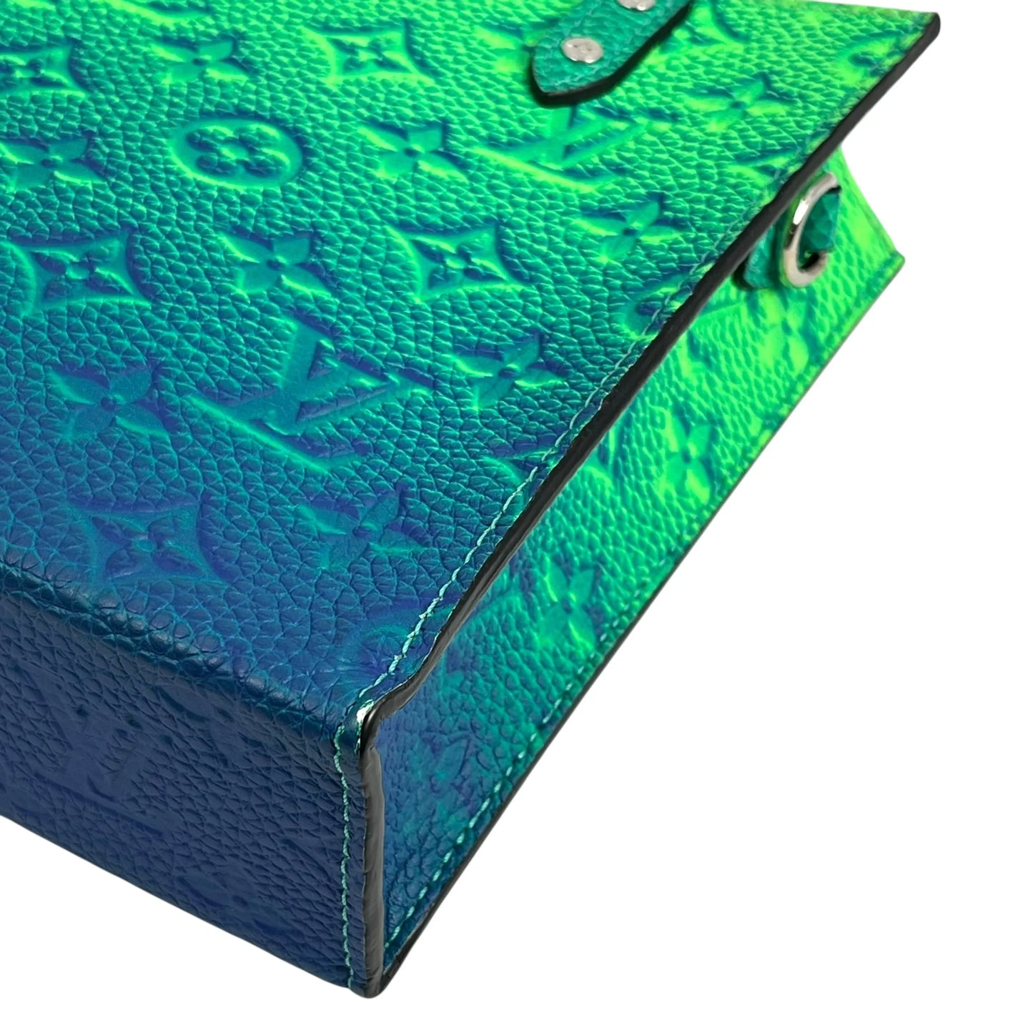 Louis Vuitton Sac Plat XS Taurillon Leather Hand Bag - Green × Blue