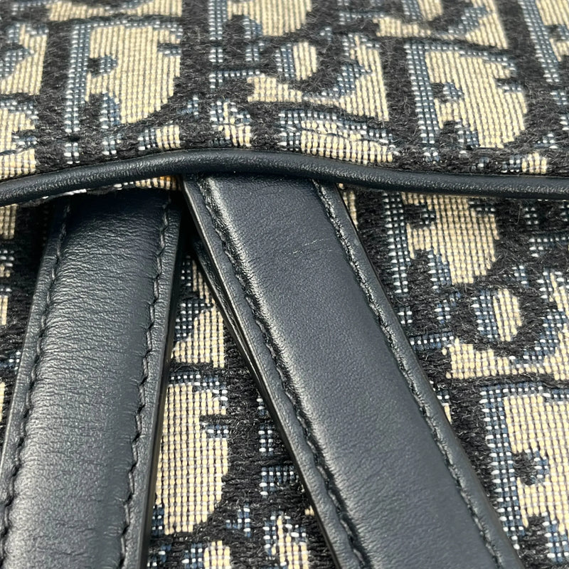 Dior Oblique Saddle Shoulder Bag - Navy 