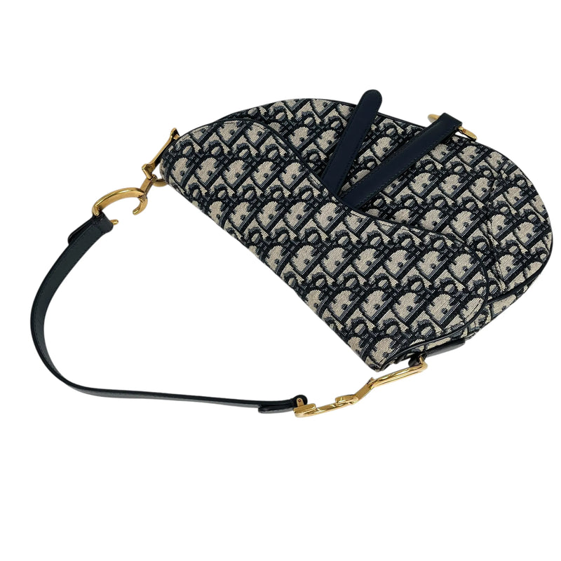 Dior Oblique Saddle Shoulder Bag - Navy 