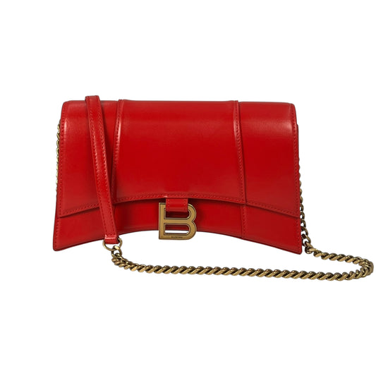 Balenciaga Hourglass Chain Shoulder Bag - Red