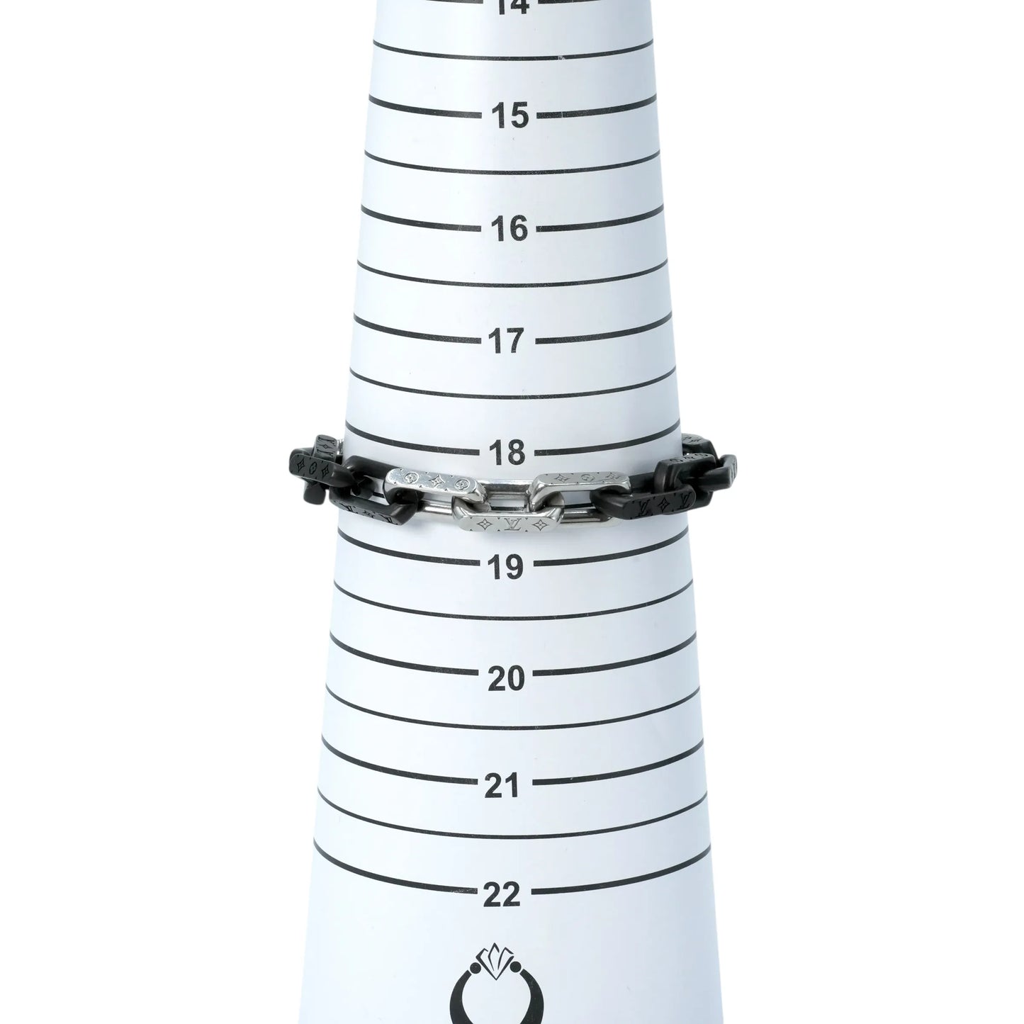 Louis Vuitton Monogram Chain Bracelet - Silver and Black 