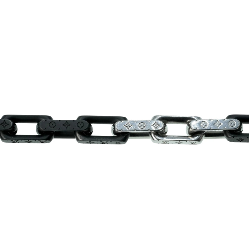 Louis Vuitton Monogram Chain Bracelet - Silver and Black 