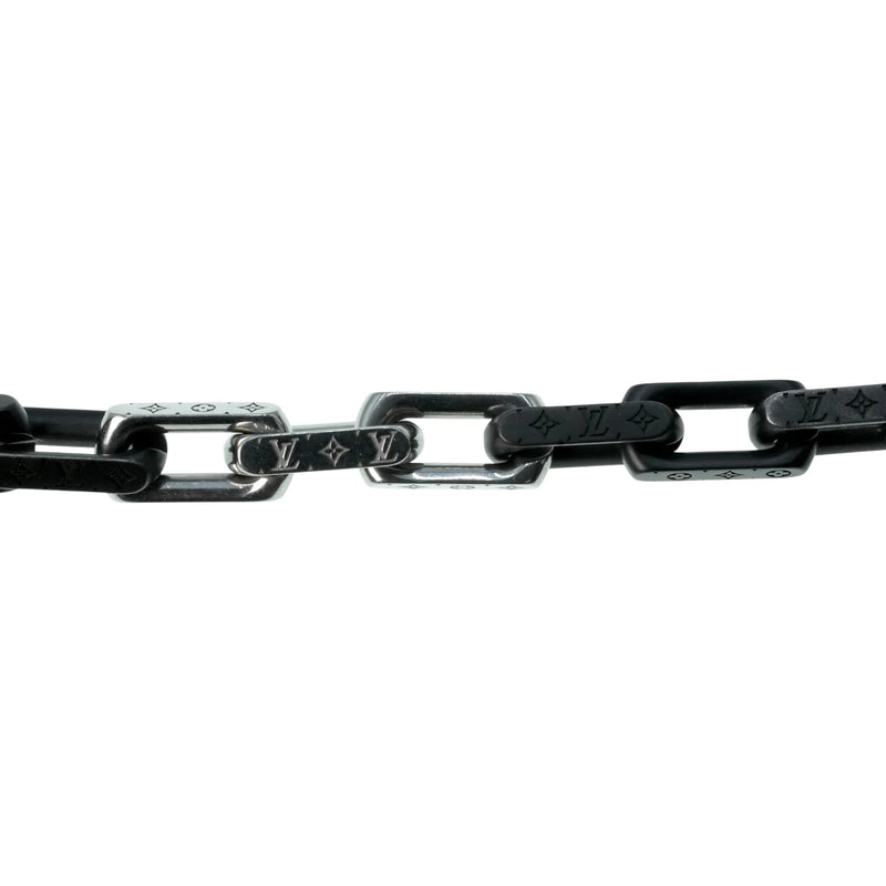 Louis Vuitton Monogram Chain Bracelet - Silver and Black 